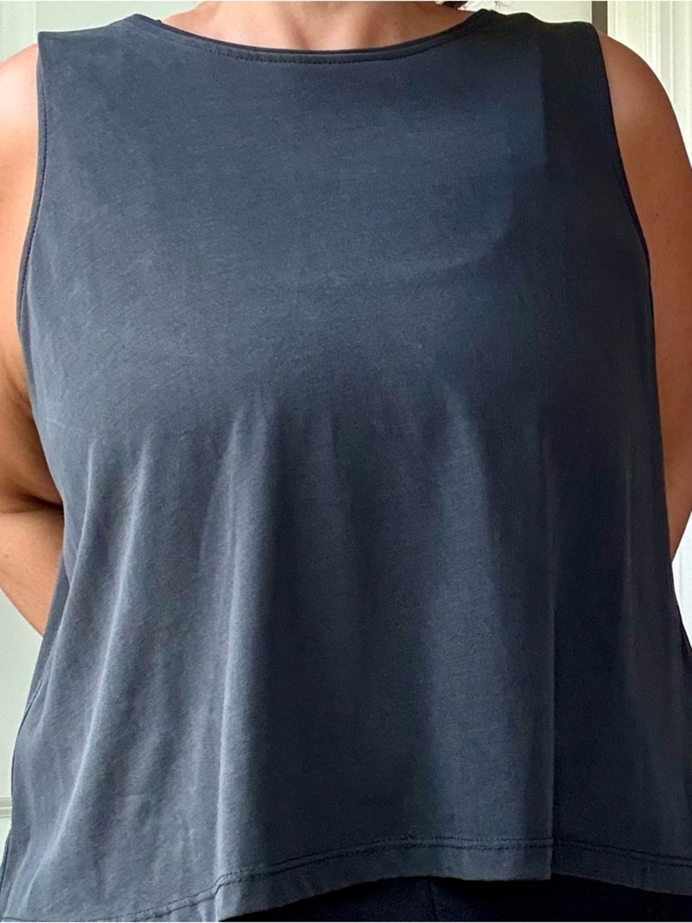 Lush Sleeveless Scoop-Neck Tank Top - Charcoal Gray
